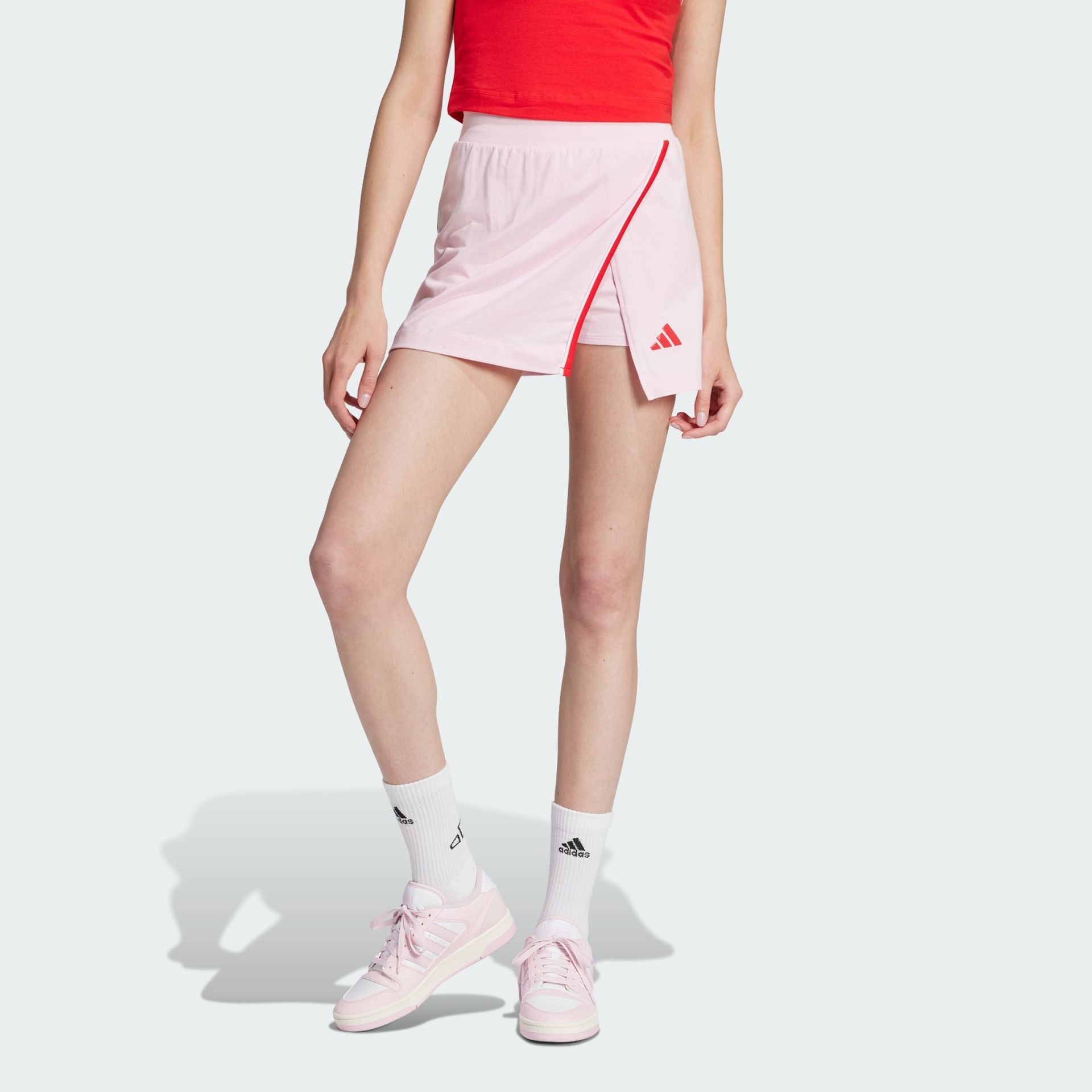 ADIDAS - WOMEN APPAREL - ESSENTIALS COLOR-POP COTTON SKORT - Clear Pink - ShopbCODE