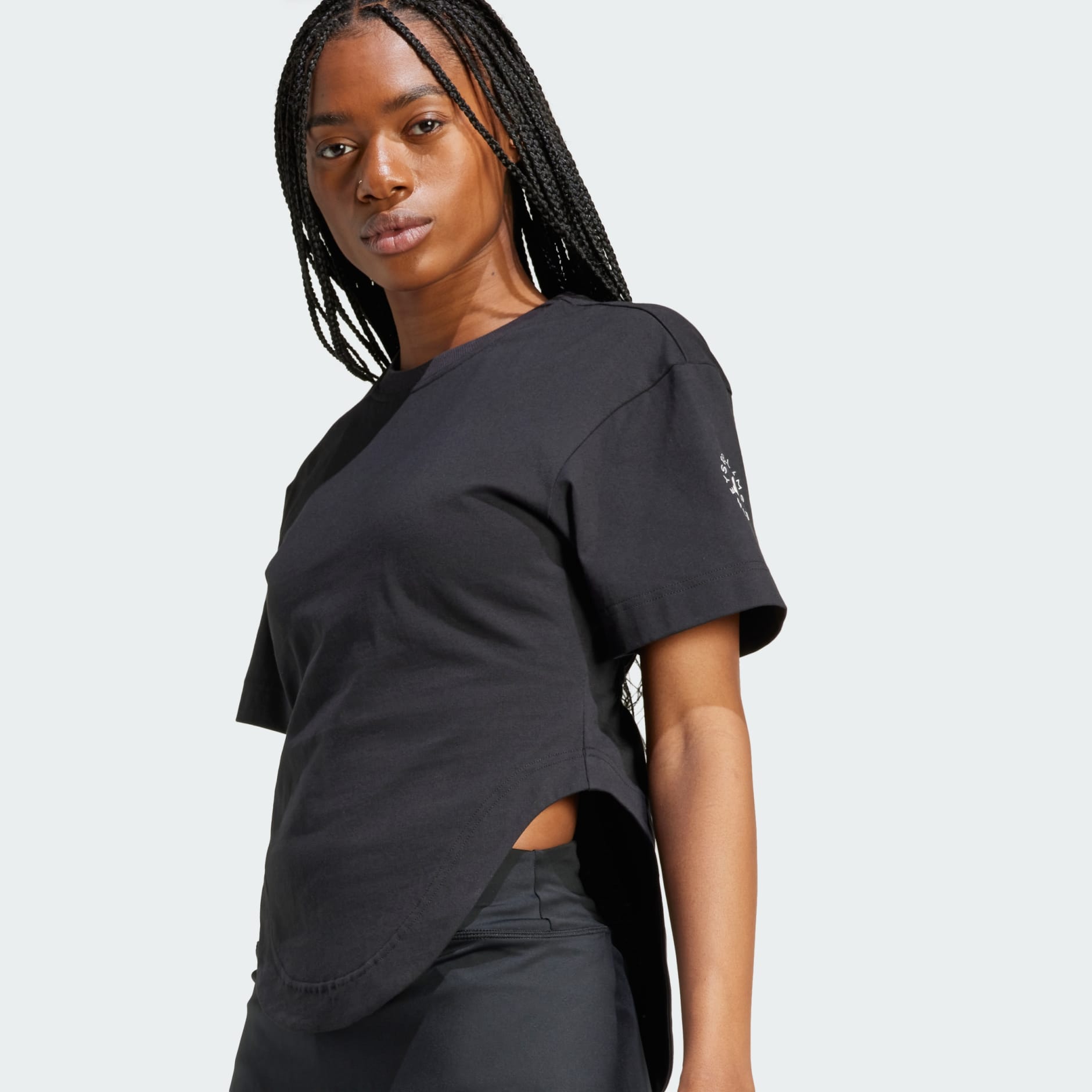 ADIDAS BY STELLA MCCARTNEY SPORTSWEAR CURVED HEM T-SHIRT - Black – bCODE -  Your Online Fashion Retail Store