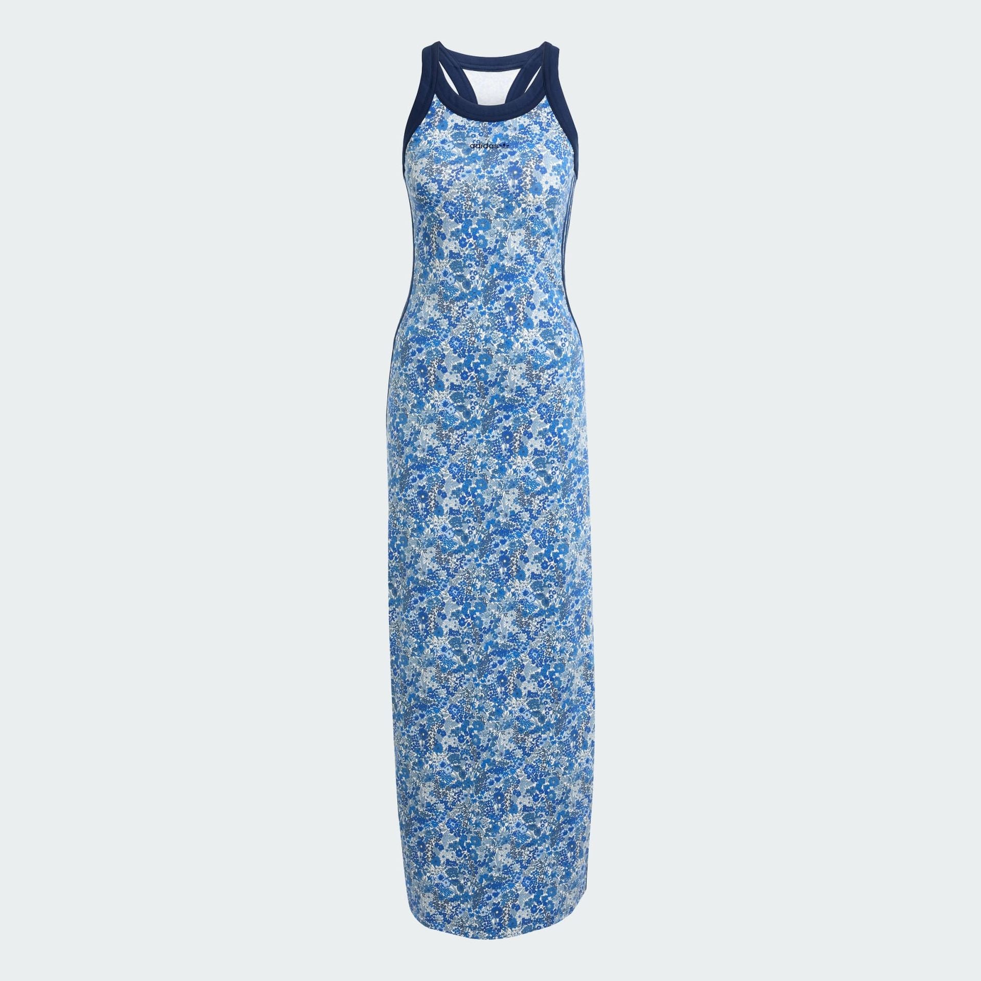ADIDAS - WOMEN APPAREL - ADIDAS ORIGINALS X LIBERTY LONDON TONAL MAXI DRESS - Multicolor / Chalk White / Ambient Sky / Night Indigo - ShopbCODE