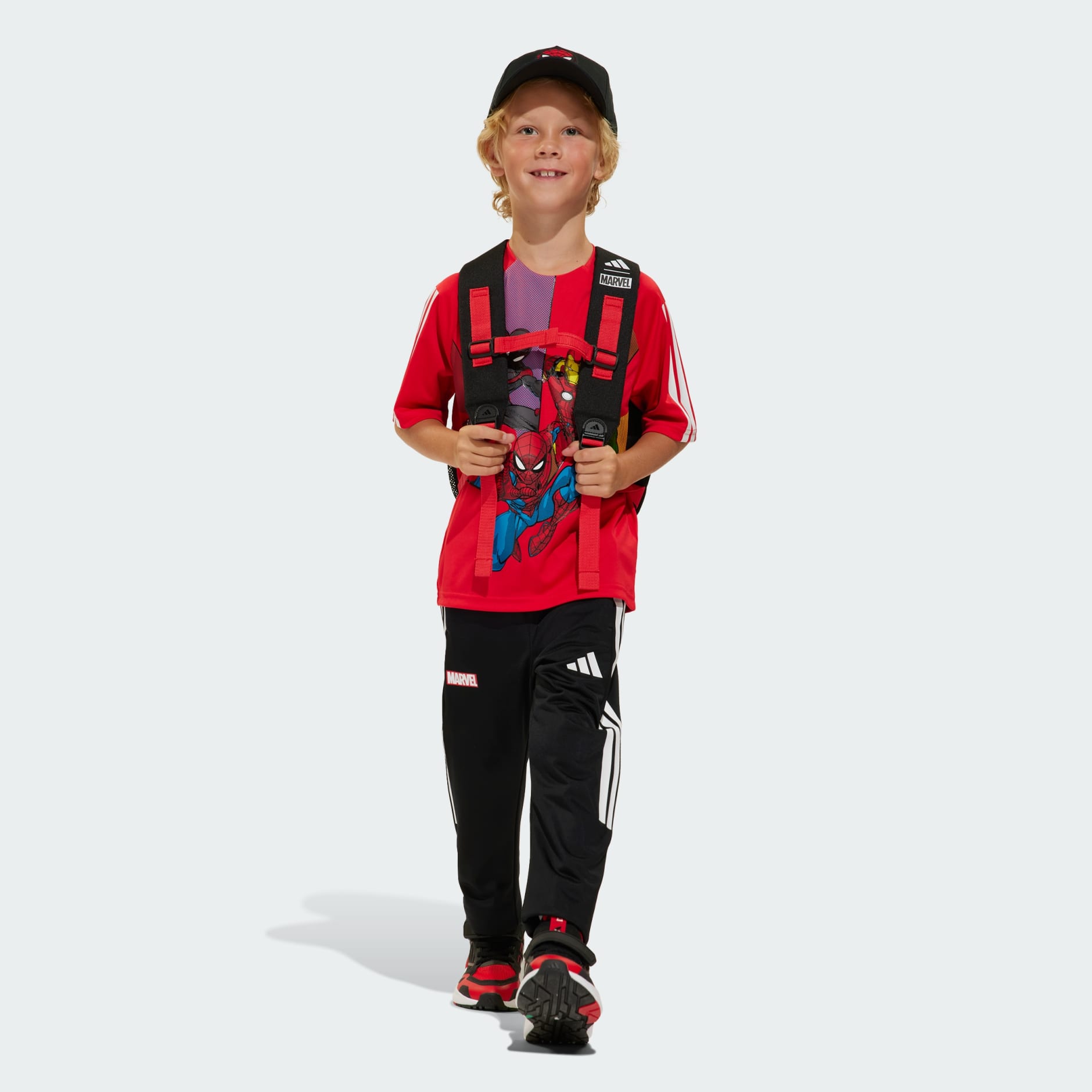 ADIDAS - KIDS APPAREL - ADIDAS MARVEL SPIDER-MAN T-SHIRT - Pure Ruby / White / Multicolor - ShopbCODE