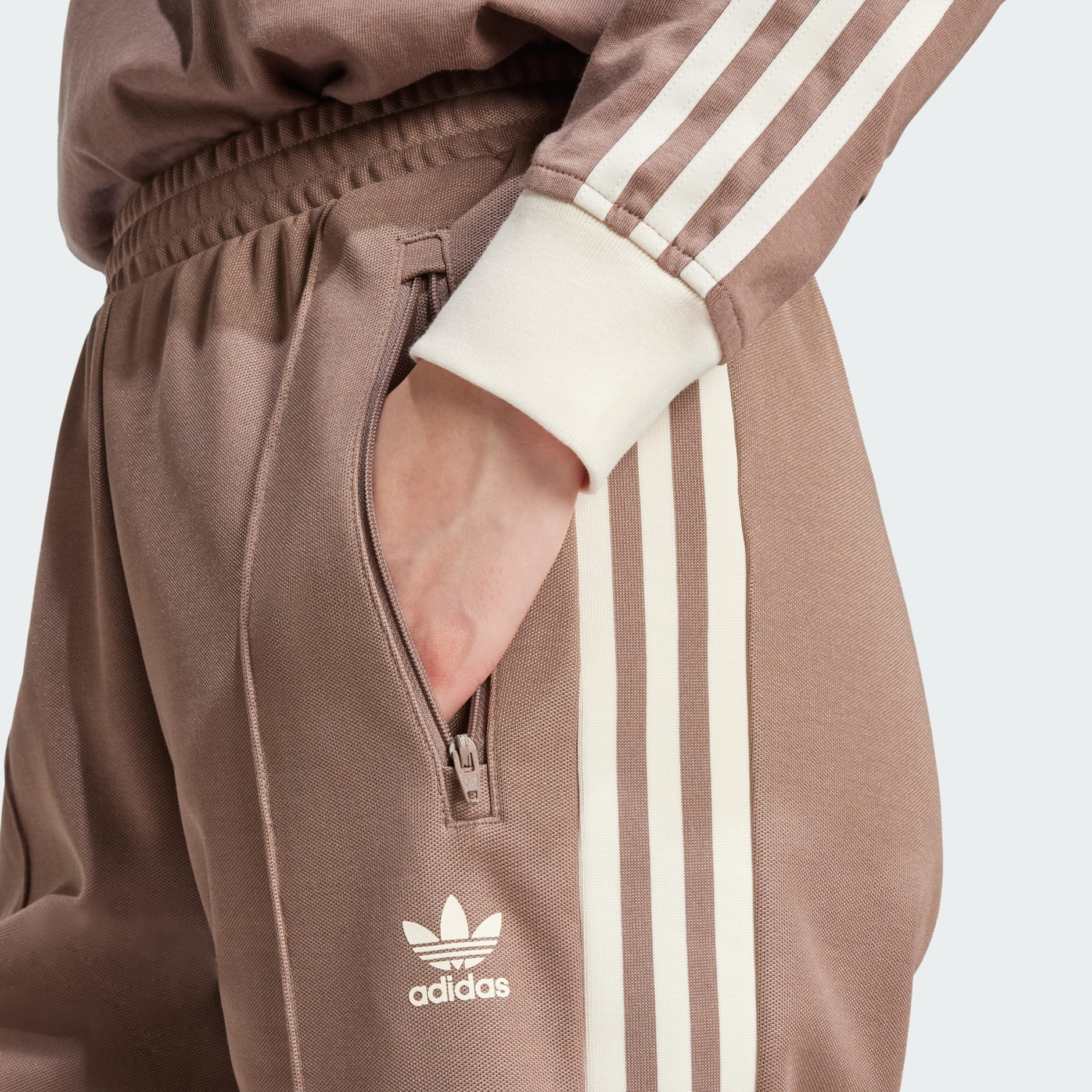 BECKENBAUER TRACK PANTS - Trace Brown/Wonder White – bCODE