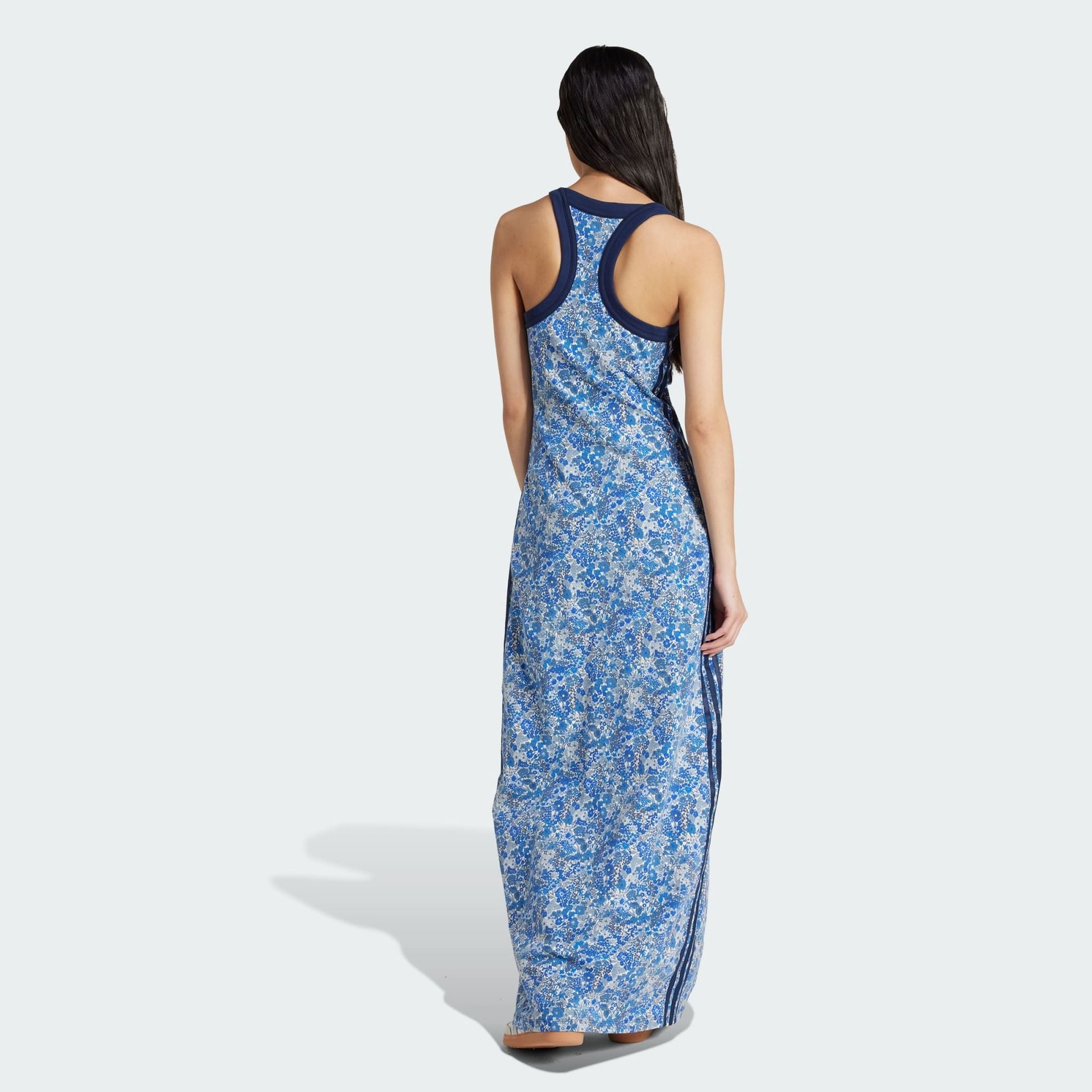 ADIDAS - WOMEN APPAREL - ADIDAS ORIGINALS X LIBERTY LONDON TONAL MAXI DRESS - Multicolor / Chalk White / Ambient Sky / Night Indigo - ShopbCODE