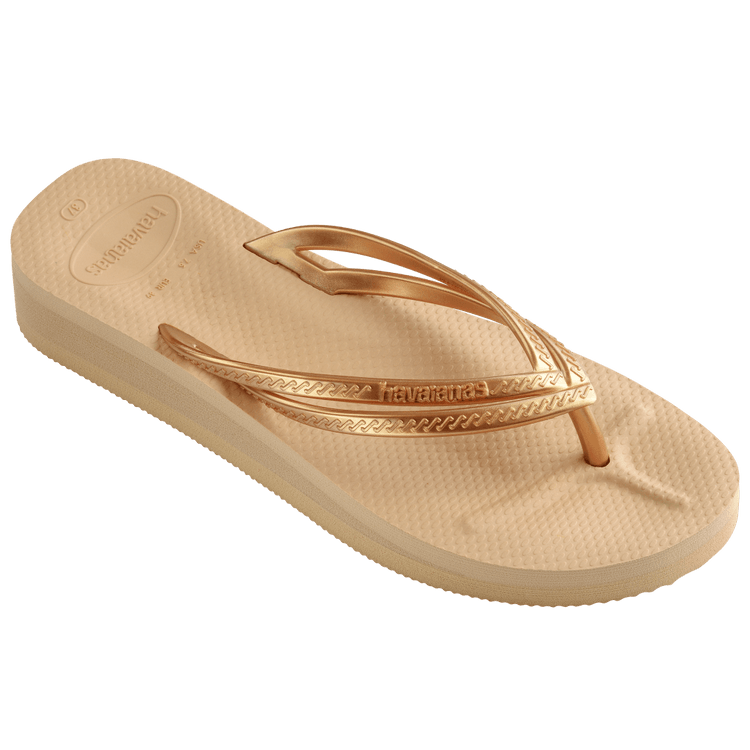 HAVAIANAS WEDGES GOLDEN