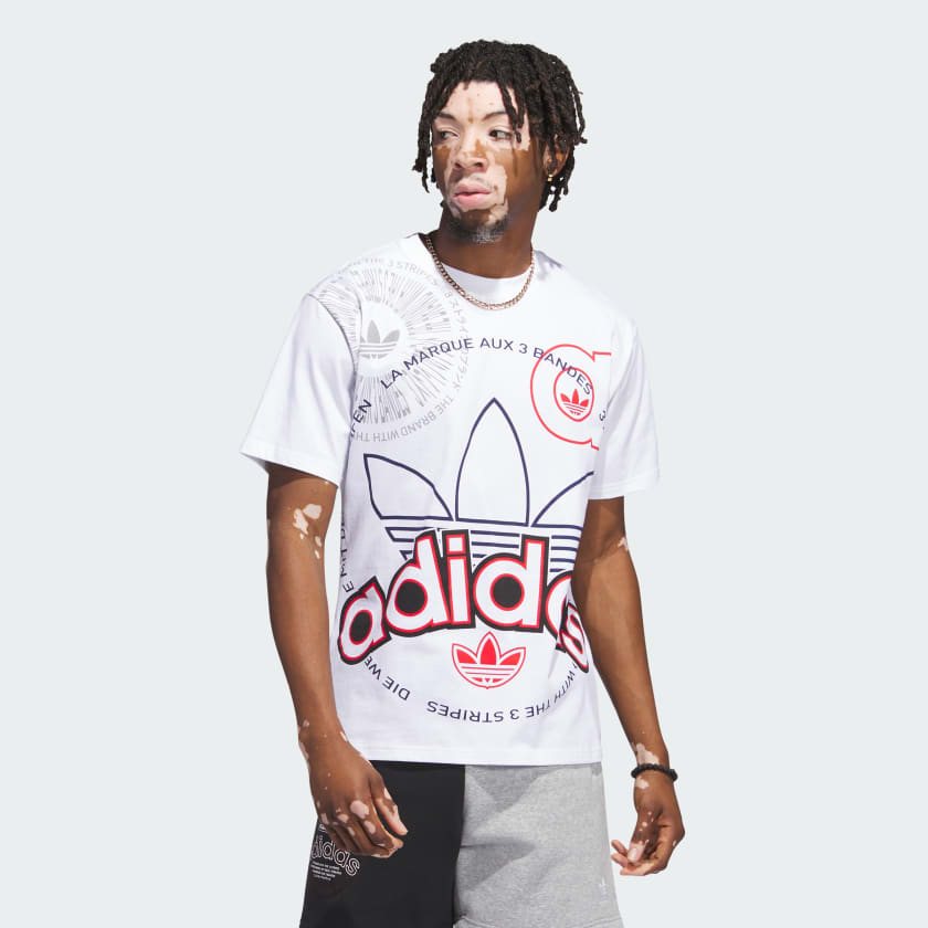 adidas multi logo tee