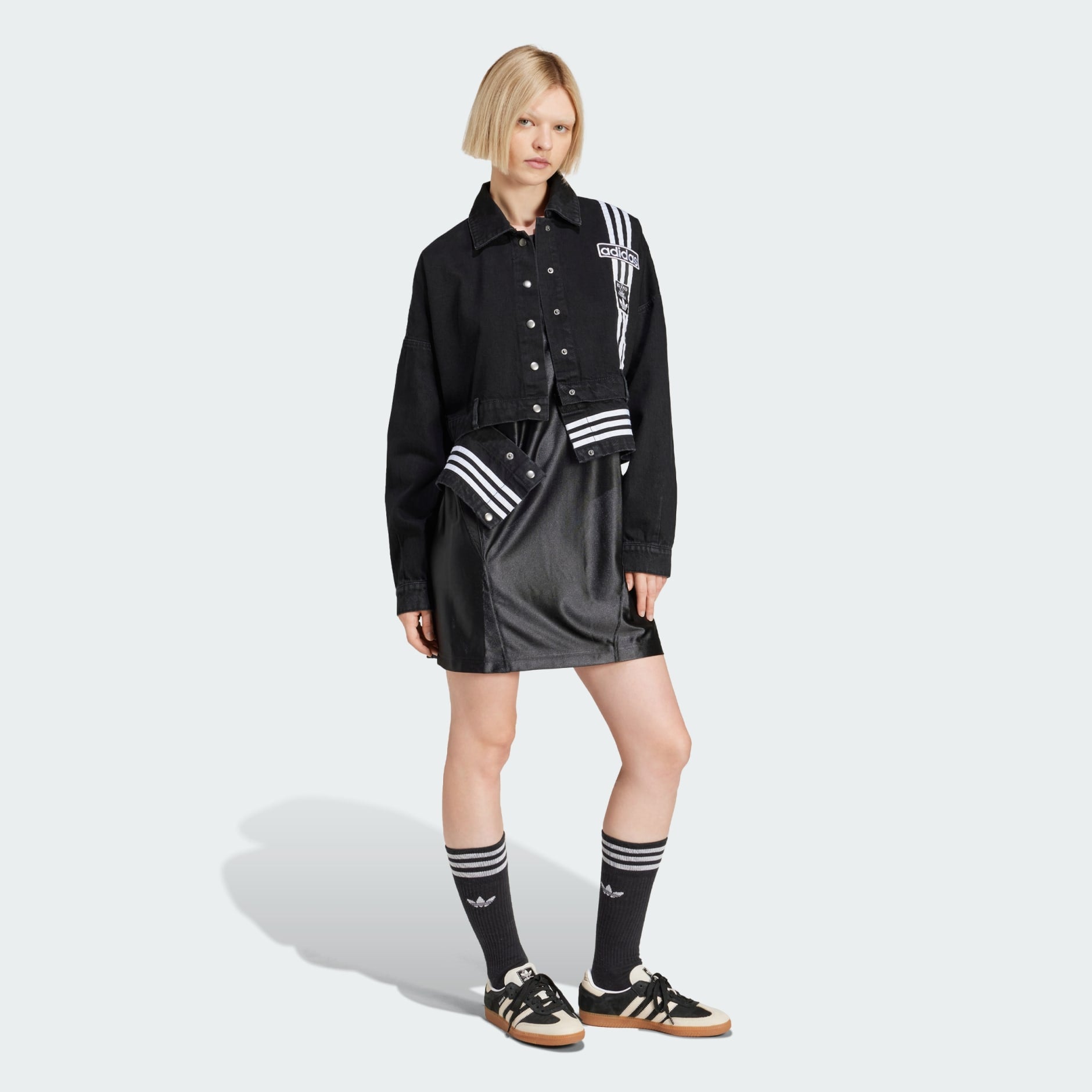 ADIBREAK DENIM TWO-IN-ONE TRACK TOP True Black Denim – bCODE